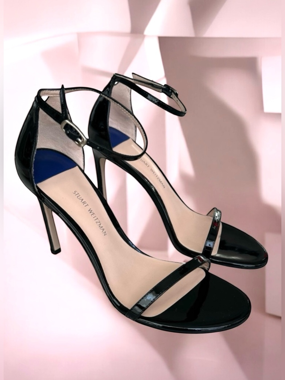 🆕 Stuart Weitzman Nudistsong Patent Sandals Black